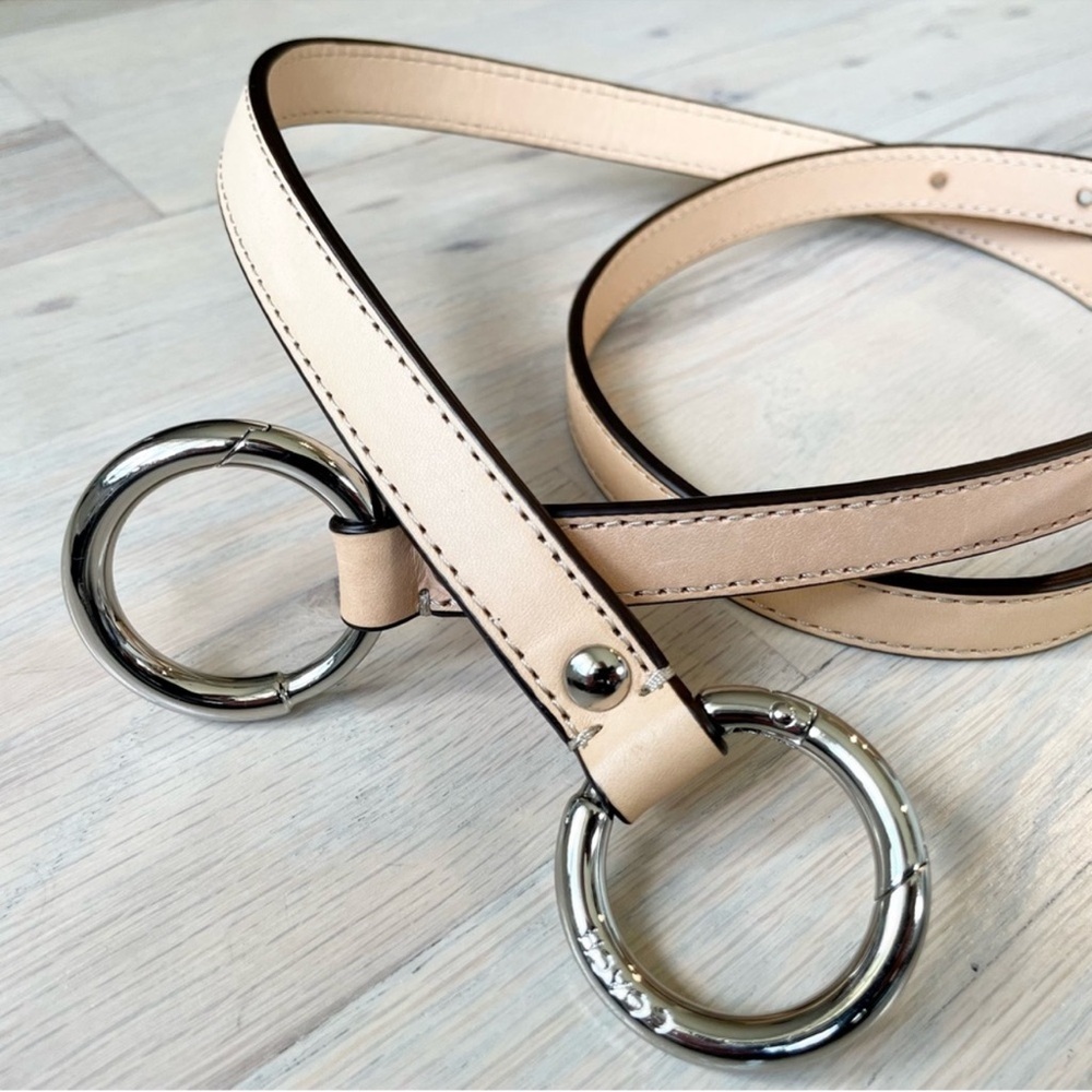 COACH Adjustable purse strap - tan with silver hardware - Picture 3 of 5